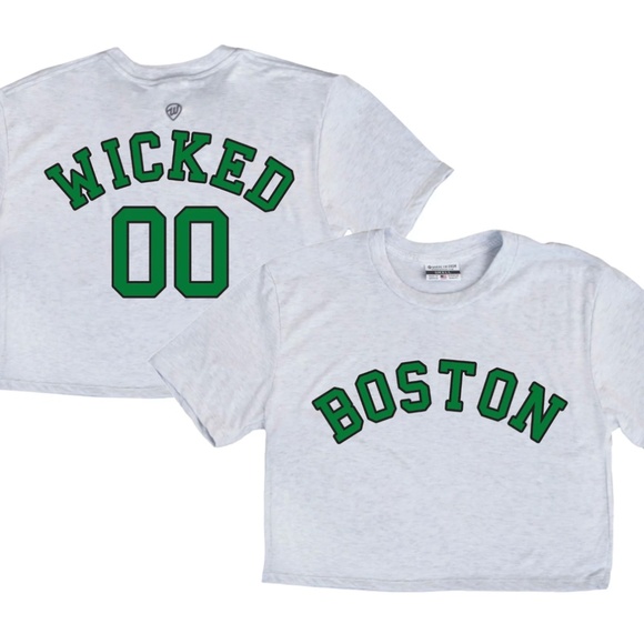 Where I'm From Women's Boston White Wicked Cropped T-Shirt - Picture 1 of 7